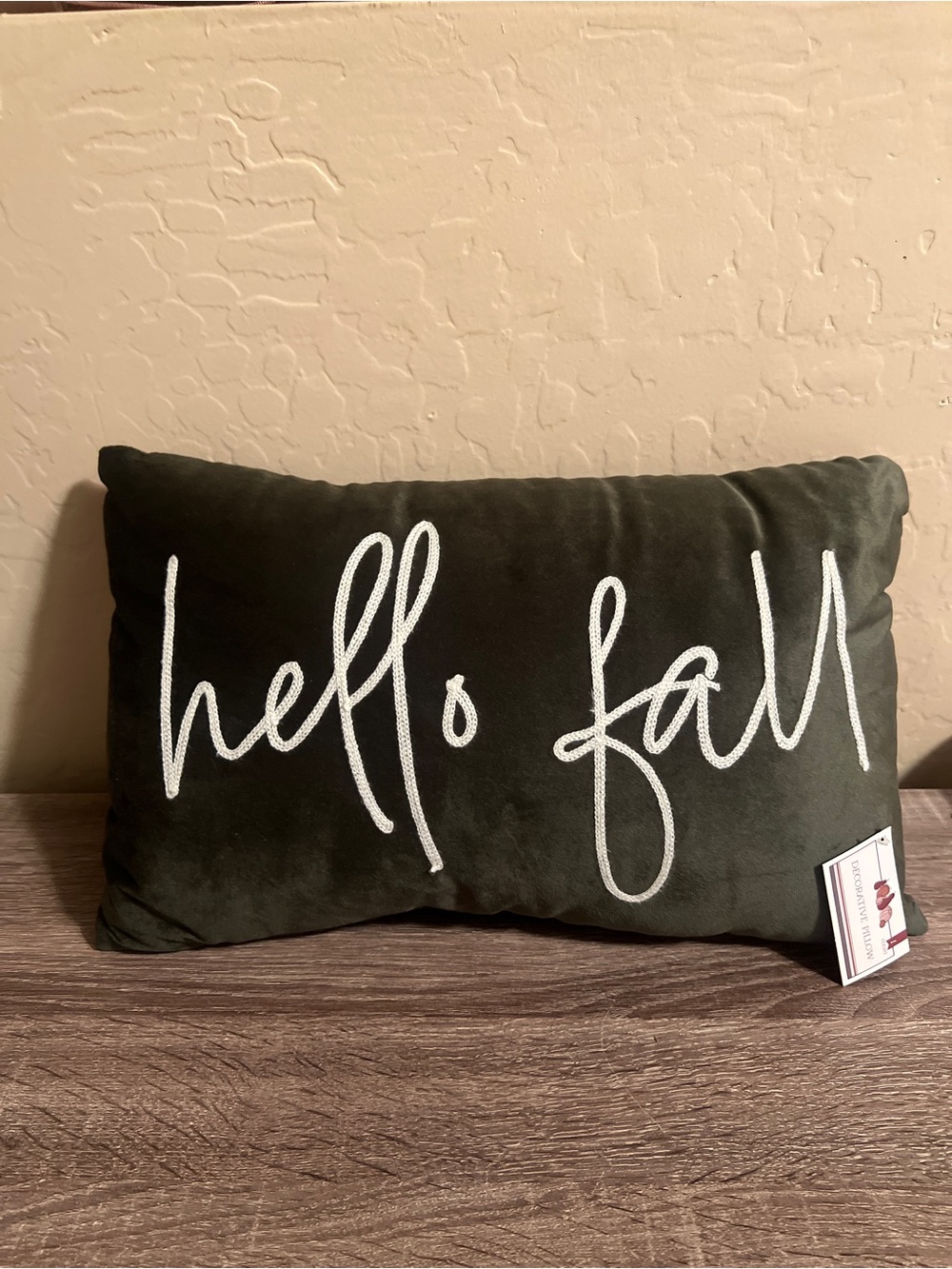 Target Bullseye Throw Lumbar Pillow Hello Fall Green Autumn NWT